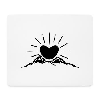 Natur - Berge Herz Sonne - Mousepad (Querformat) - Weiß - Vorne
