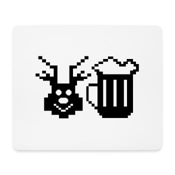 beer deer pixel - Mousepad (Querformat) - Weiß - Vorne
