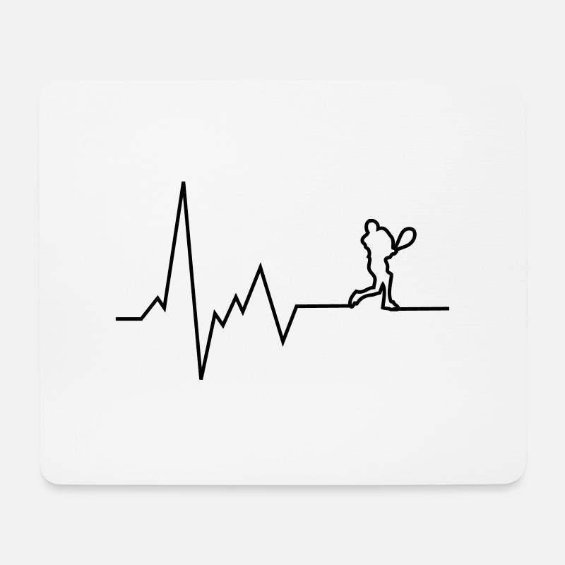 herzschlag tennis - Mousepad (Querformat) - Weiß