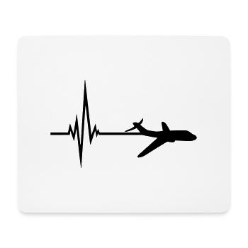 logo impulsion fréquence battement de coeur ligne - Tapis de souris (format paysage) - blanc - Devant