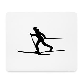 ski fahrer silhouette - Mousepad (Querformat) - Weiß - Vorne