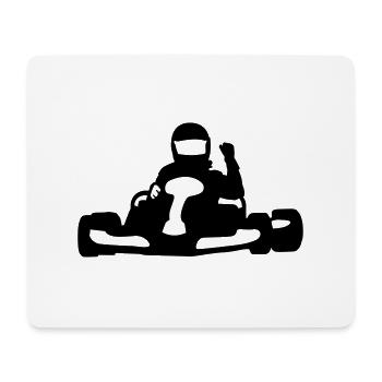 Kart fahren - Mousepad (Querformat) - Weiß - Vorne
