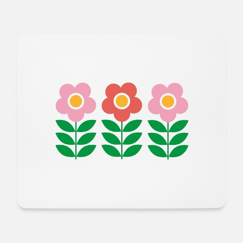 Blumen - Mousepad (Querformat) - Weiß