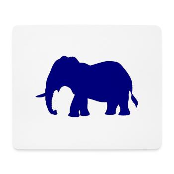 Éléphant - Tapis de souris (format paysage) - blanc - Devant