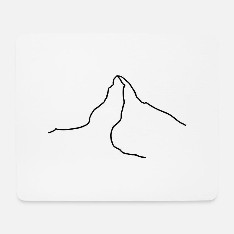 Matterhorn - Mousepad (Querformat) - Weiß