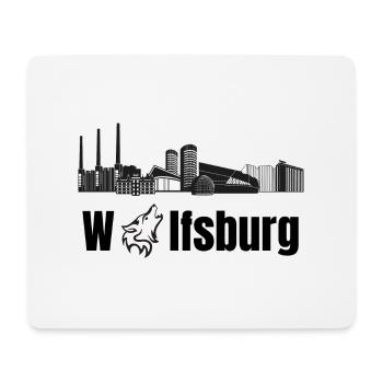 Wolfsburg Fanartikel Wolfsburg Skyline Wölfe Wolf - Mousepad (Querformat) - Weiß - Vorne