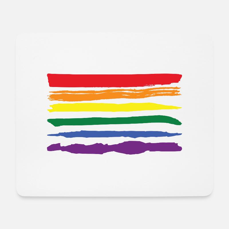 LGBTQ Flagge - Mousepad (Querformat) - Weiß