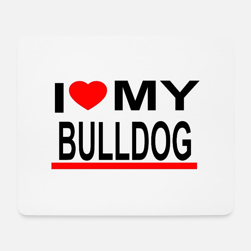 Bulldoge - Mousepad (Querformat) - Weiß