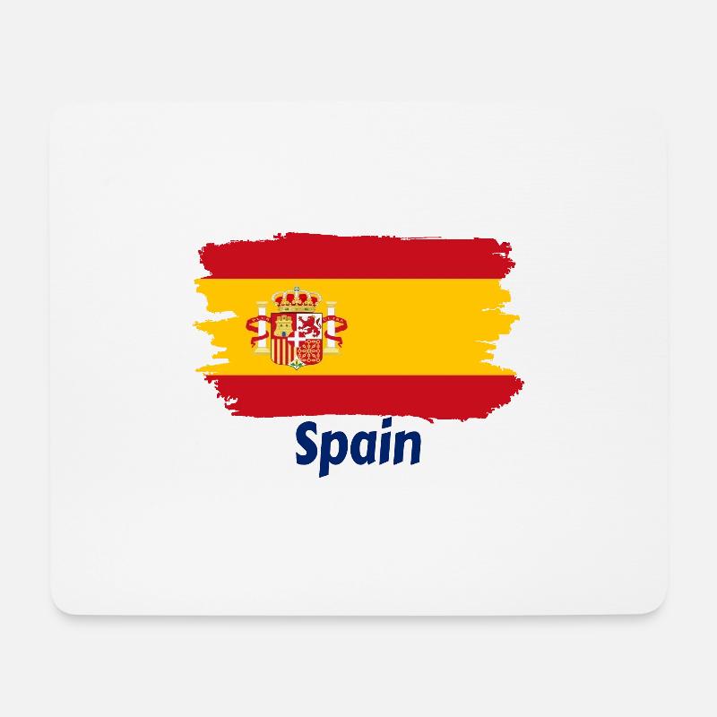 Flagge Spaniens - Mousepad (Querformat) - Weiß