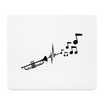 Instrument Trompette Notes - Tapis de souris (format paysage) - blanc - Devant
