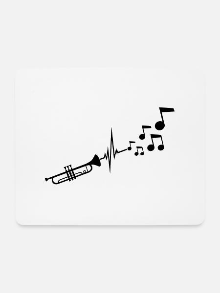 Instrument Trompete Noten - Mousepad (Querformat) - Weiß