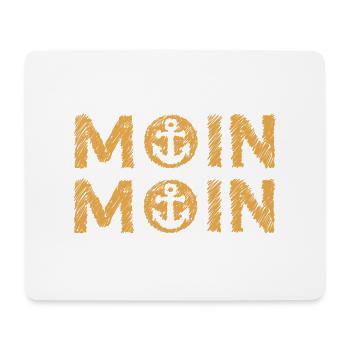 Moin Anker Nordsee Gekritzel Geschenkidee Orange - Mousepad (Querformat) - Weiß - Vorne
