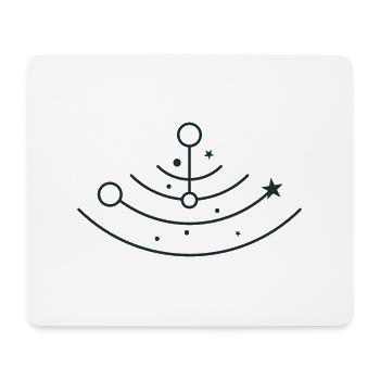 BOHO stars and moons in half circle orbits - Mouse Pad (horizontal) - white - Front