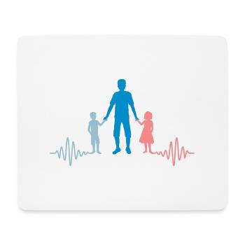 Puls 2 Kinder Papa - Mousepad (Querformat) - Weiß - Vorne