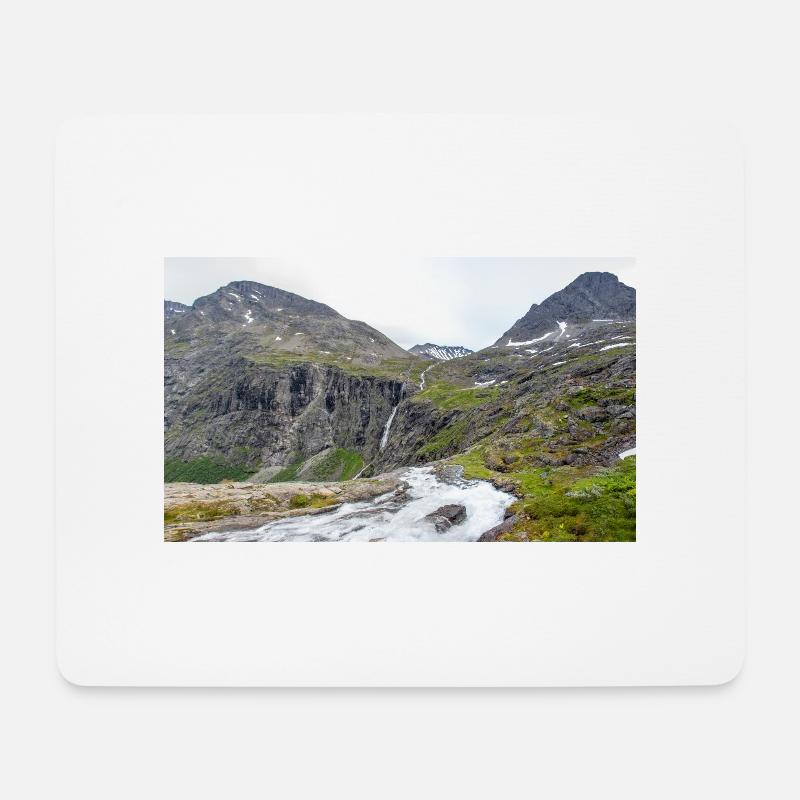 Trollstigen Tverelva Stigfossen Trollstigen - Mousepad (Querformat) - Weiß