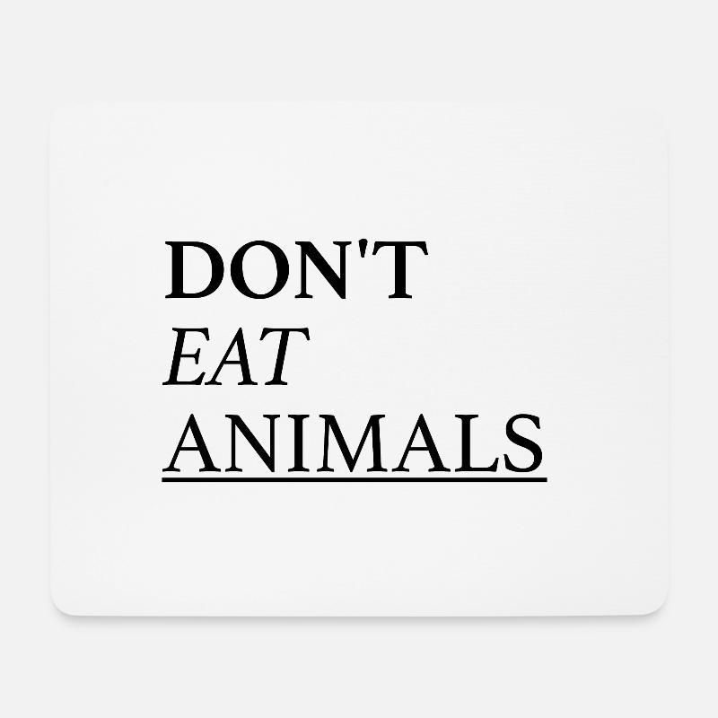 Don't eat animals - vegan - Mousepad (Querformat) - Weiß