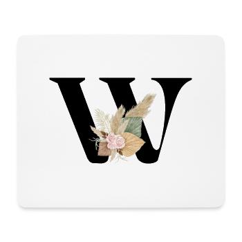 Buchstabe W Blumen - Mousepad (Querformat) - Weiß - Vorne