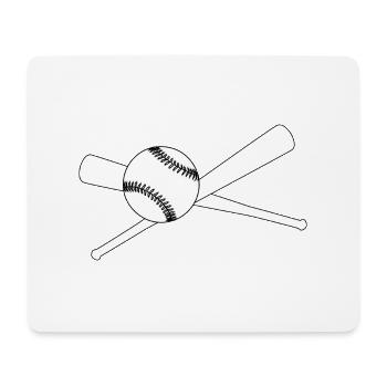 Baseball et 2 battes - Tapis de souris (format paysage) - blanc - Devant