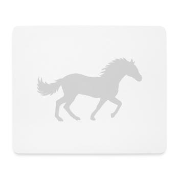 Conception de silhouette de cheval de course - Tapis de souris (format paysage) - blanc - Devant