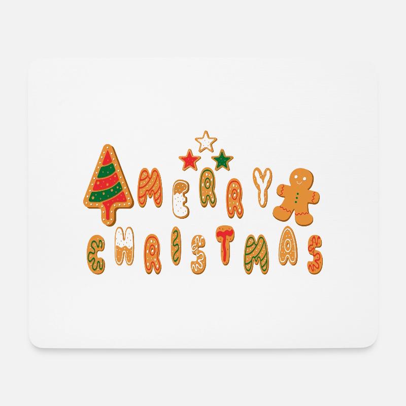 Frohe Weihnachten, Lebkuchen - Mousepad (Querformat) - Weiß
