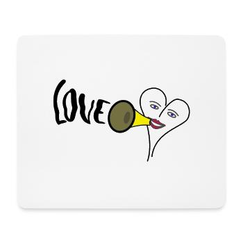 love megaphone heart valentine - Mousepad (Querformat) - Weiß - Vorne