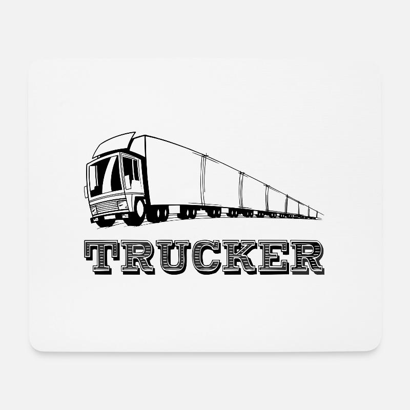 TRUCKER - Mousepad (Querformat) - Weiß