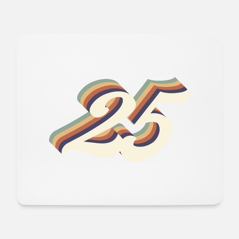 Jahrgang zum 25-jährigen Jubiläum - Mousepad (Querformat) - Weiß