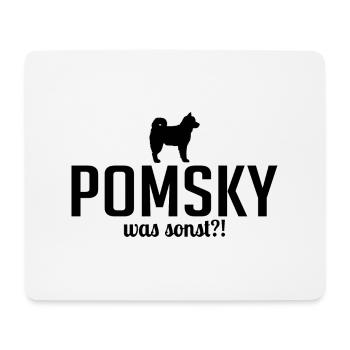 Pomsky was sonst Hundespruch Hunde Hund - Mousepad (Querformat) - Weiß - Vorne