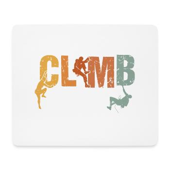 Retro Graphic Climbing Bouldering Rock Climber Mou - Mouse Pad (horizontal) - white - Front