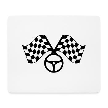 racing flag/ Zielflagge Design - Mousepad (Querformat) - Weiß - Vorne