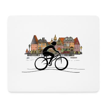 Radfahrer - Mousepad (Querformat) - Weiß - Vorne