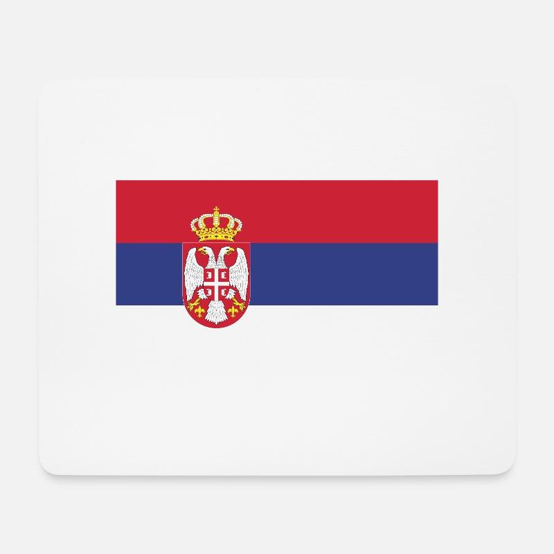 Serbien Fahne - Mousepad (Querformat) - Weiß
