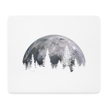 Mountain in full moon - nature and astronomy - Mouse Pad (horizontal) - white - Front