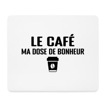 Le Café, Ma Dose De Bonheur - Tapis de souris (format paysage) - blanc - Devant