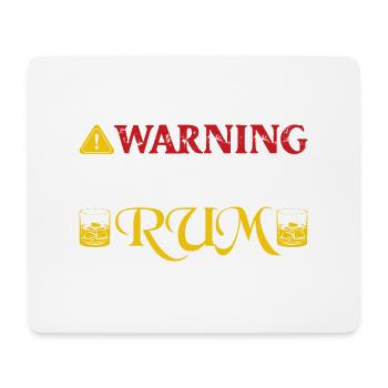 Warning May Contain Rum Drinking Alcohol - Mousepad (Querformat) - Weiß - Vorne