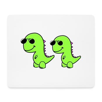 cool dinos - Mousepad (Querformat) - Weiß - Vorne