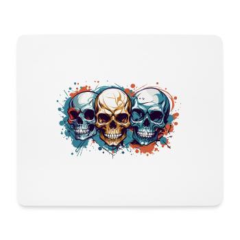 Cool Colourful Vector Skulls - Mouse Pad (horizontal) - white - Front
