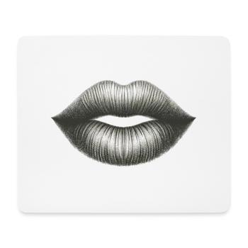 Lippen - Mousepad (Querformat) - Weiß - Vorne