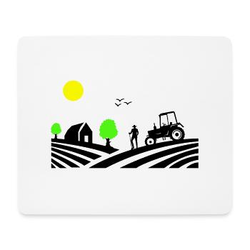 Ferme de tracteurs - Tapis de souris (format paysage) - blanc - Devant