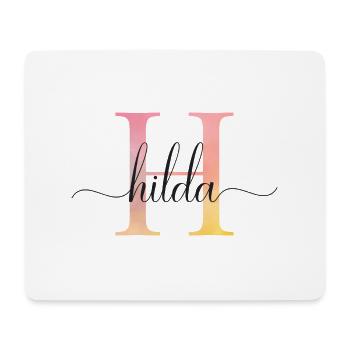 H | Monogramm | Name | Hilda |Watercolor - Mousepad (Querformat) - Weiß - Vorne