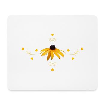Tourbillons jaunes d’échinacée 4 - Tapis de souris (format paysage) - blanc - Devant
