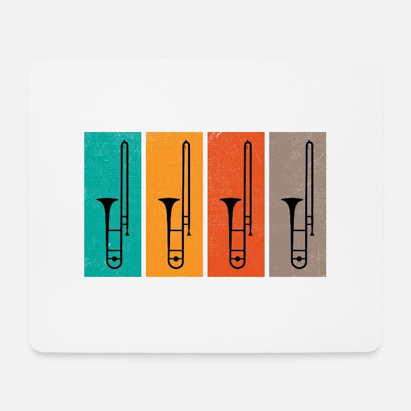 Posaunist Retro Posaunist Marching Band Tro - Mousepad (Querformat) - Weiß