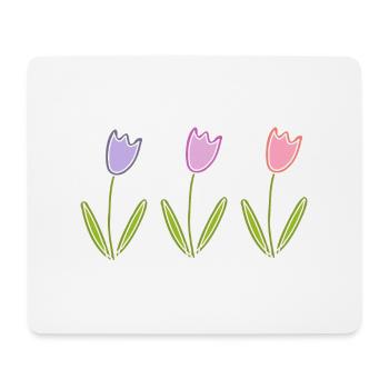Tulpen Blumen - Mousepad (Querformat) - Weiß - Vorne