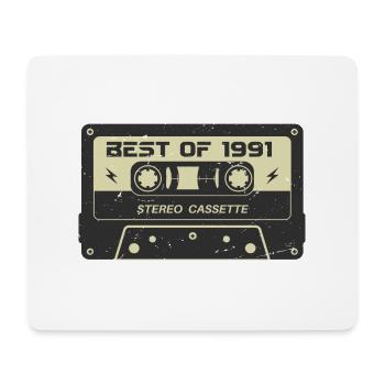 Cassette rétro 1991 millésime 1991 anniversaire 1991 - Tapis de souris (format paysage) - blanc - Devant
