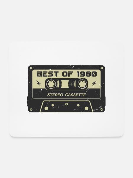 Retro Kassette 1980 vintage 1980 Geburtstag 1980 - Mousepad (Querformat) - Weiß