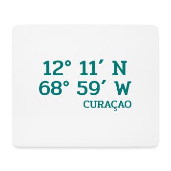 Curacao Coordinates - Koordinaten - Karibik - Mousepad (Querformat) - Weiß - Vorne