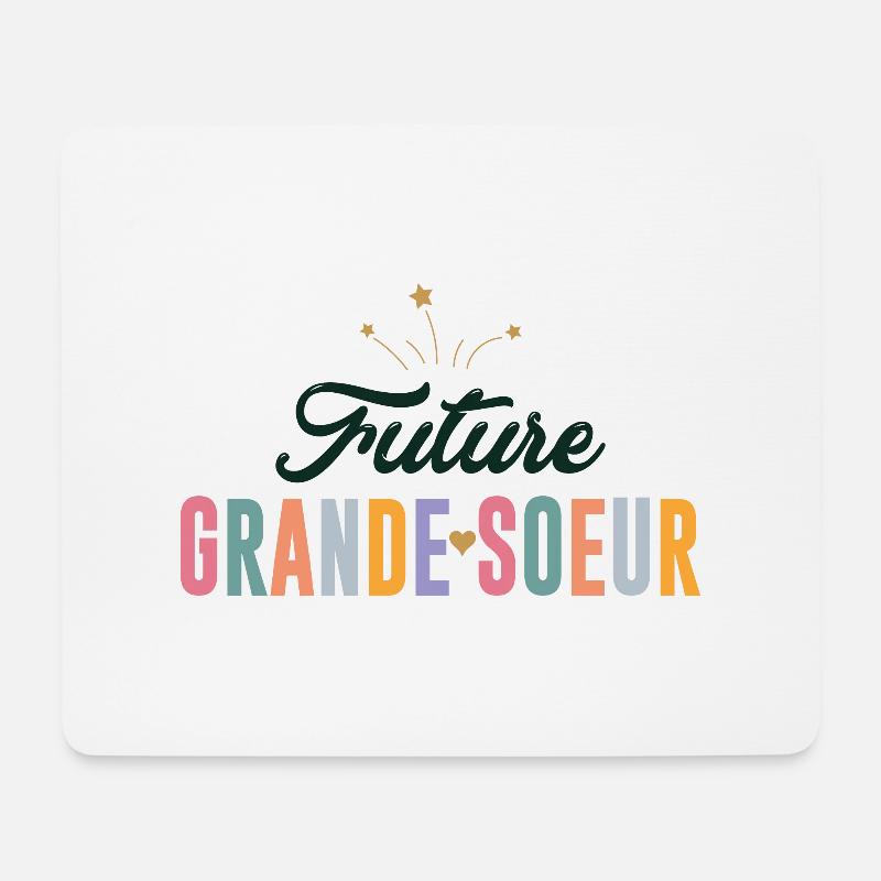 Zukünftige große Schwester 2025 Ich werde eine große Schwester - Mousepad (Querformat) - Weiß