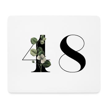 Nummer 48 Grüne Blumen - 48. Blumengeburtstag - Mousepad (Querformat) - Weiß - Vorne