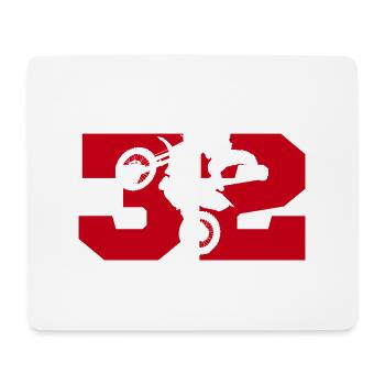 Moto 32 motard - Tapis de souris (format paysage) - blanc - Devant