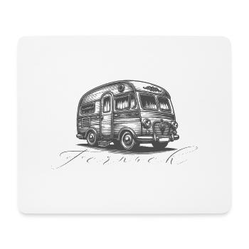 Retro Campervan "Fernweh" - Mousepad (Querformat) - Weiß - Vorne